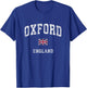 Oxford England Vintage Athletic Sports Design T-Shirt - T-Shirt | Royal