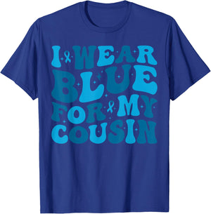 I Wear Blue For My Cousin T1D Type 1 Diabetes Awareness T-Shirt - T-Shirt | Royal