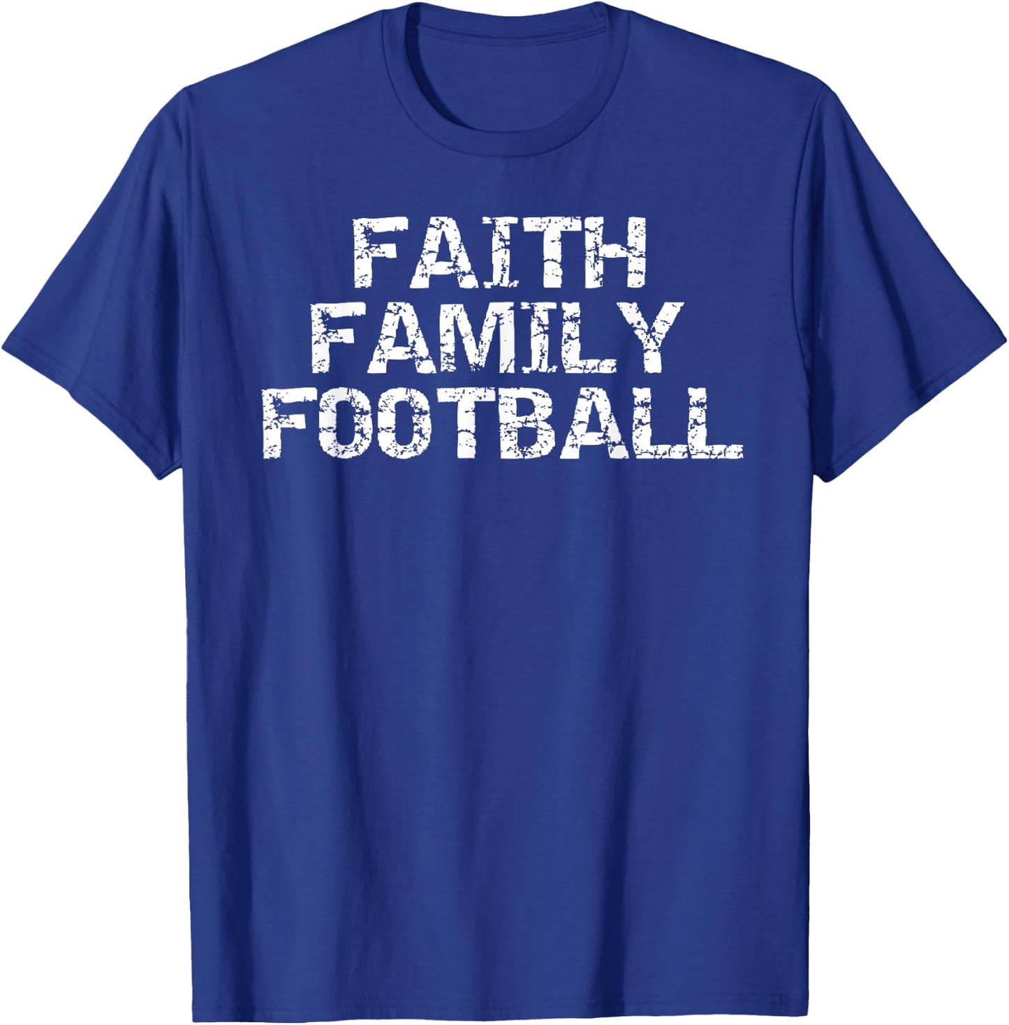 Christian Quote Football Gift Faith Family Football T-Shirt - T-Shirt | Royal