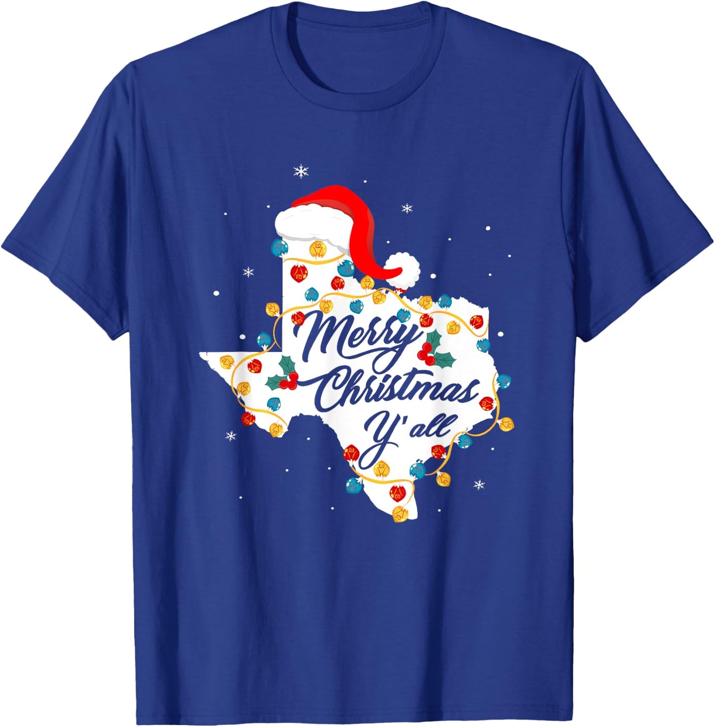 Merry Christmas Y'All Texas State Texan Holiday Men Women T-Shirt - T-Shirt | Royal