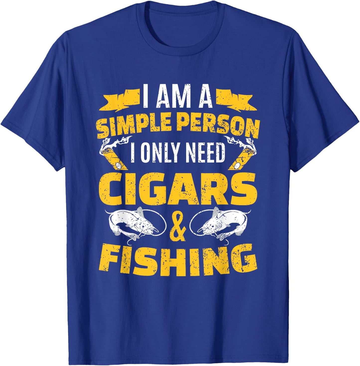 Fishing Shirt Fisherman Cigar Smoker T-Shirt - T-Shirt | Royal