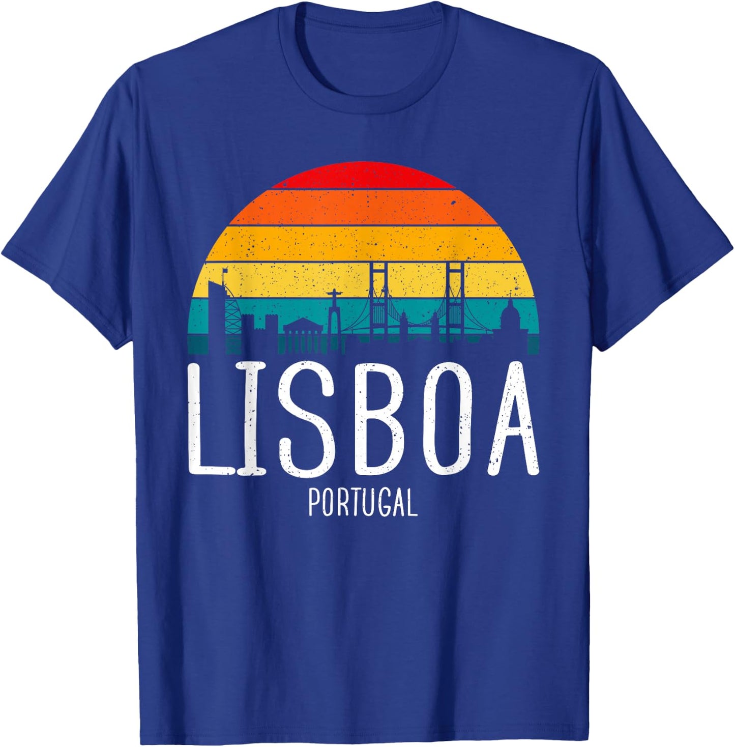 Lisboa Portugal - Lisbon Skyline Vintage Retro Souvenir T-Shirt - T-Shirt | Royal