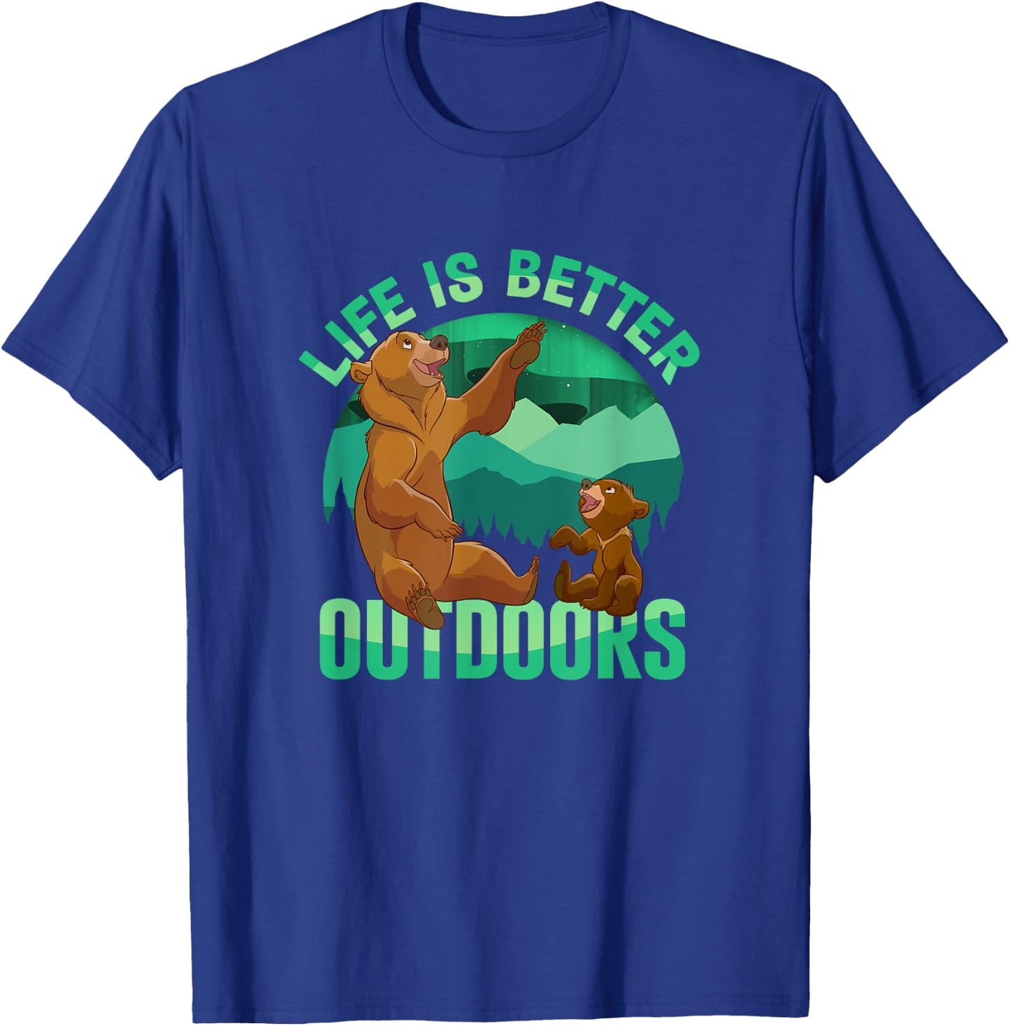 Disney Brother Bear Life Is Better Outdoors Retro Badge T-Shirt - T-Shirt | Royal