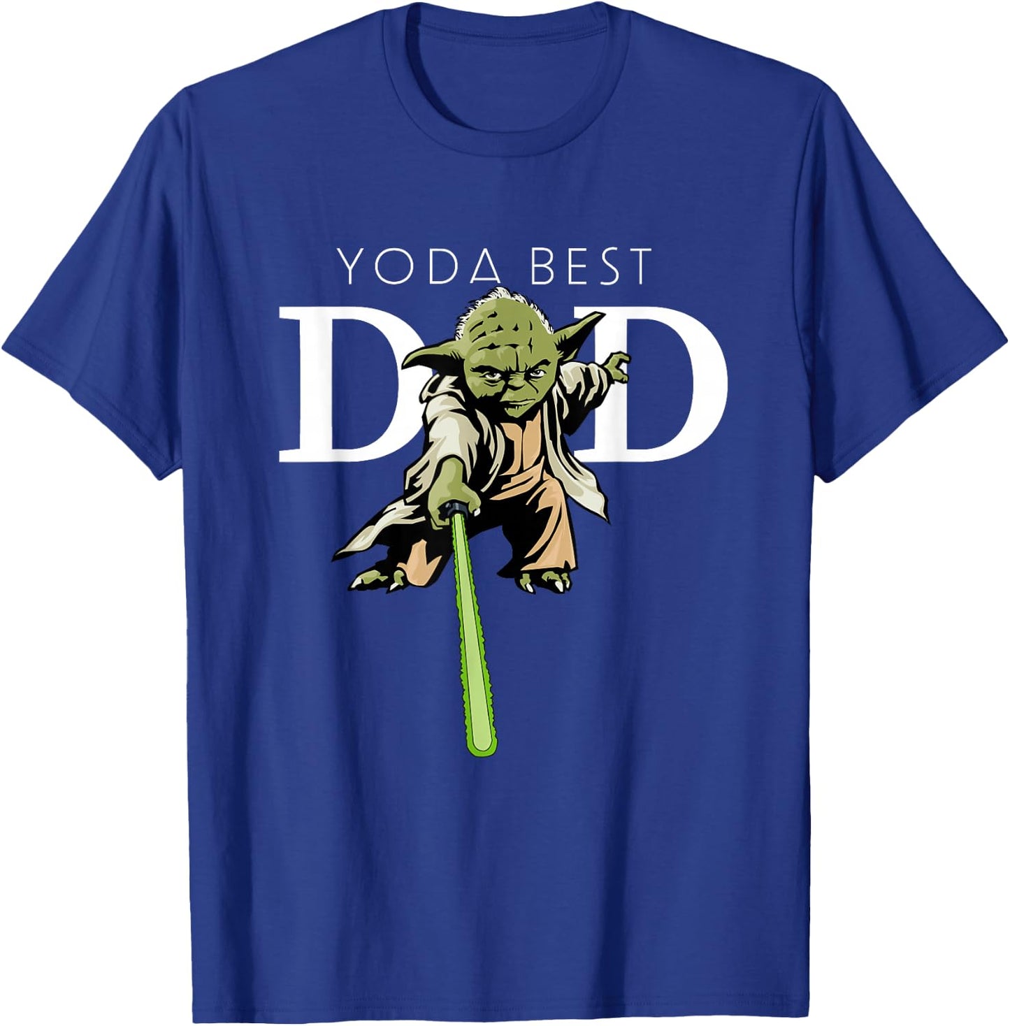 Star Wars Yoda Lightsaber Best Dad Father's Day T-Shirt - T-Shirt | Royal