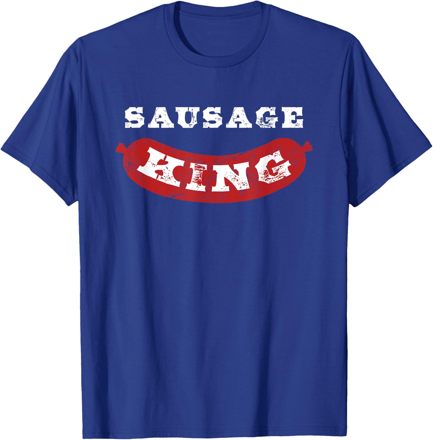 Sausage King Funny Distressed BBQ T-Shirt - T-Shirt | Royal