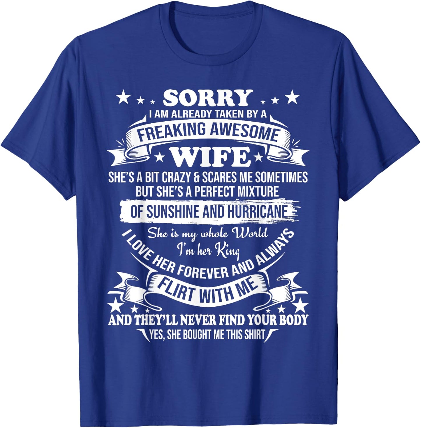 Sorry I am already taken by awesome Wife Valentine Day T-Shirt - T-Shirt | Royal