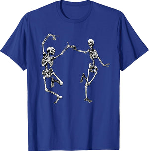 Dancing Skeletons Vintage Day of the Dead Halloween 2024 T-Shirt - T-Shirt | Royal