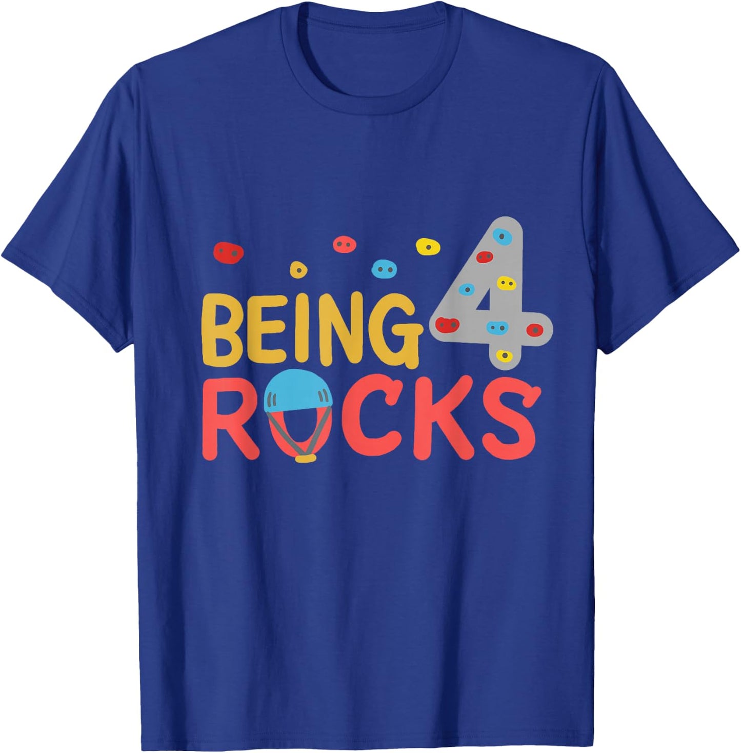 4th Birthday Climbing Gift T-Shirt - T-Shirt | Royal