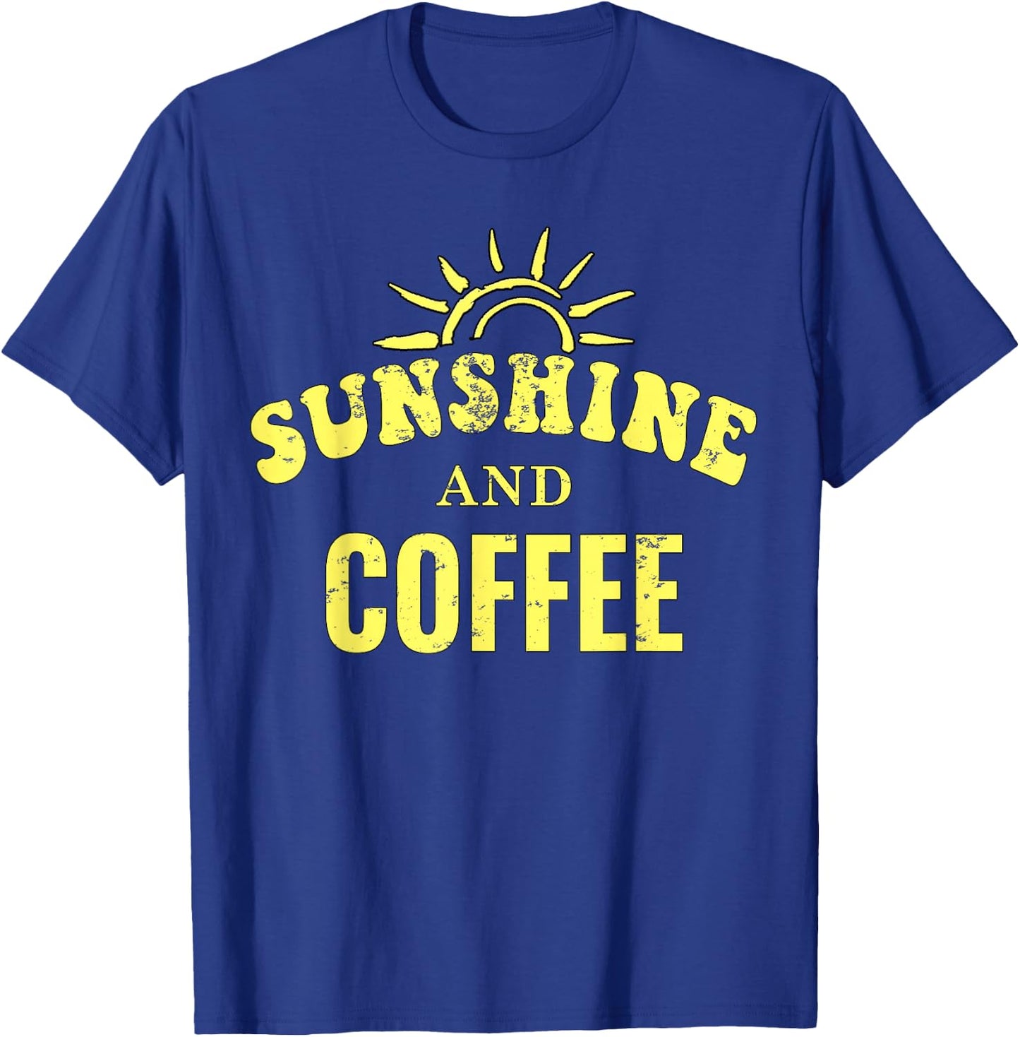 Coffee Lovers | Sunshine and Coffee Retro Style Mothers Day T-Shirt - T-Shirt | Royal