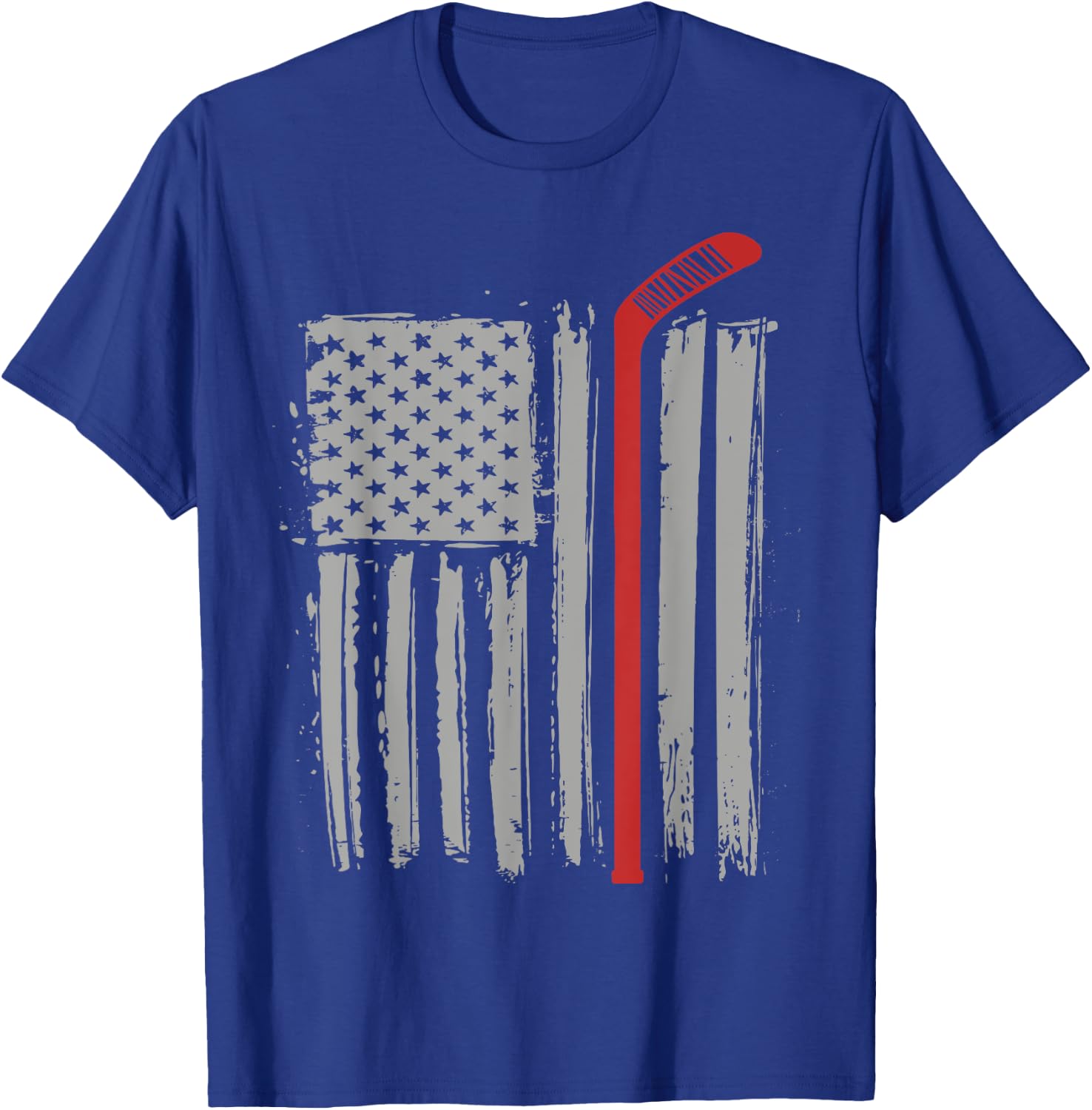 Ice Hockey American Flag Winter USA Women Kids Men T-Shirt - T-Shirt | Royal