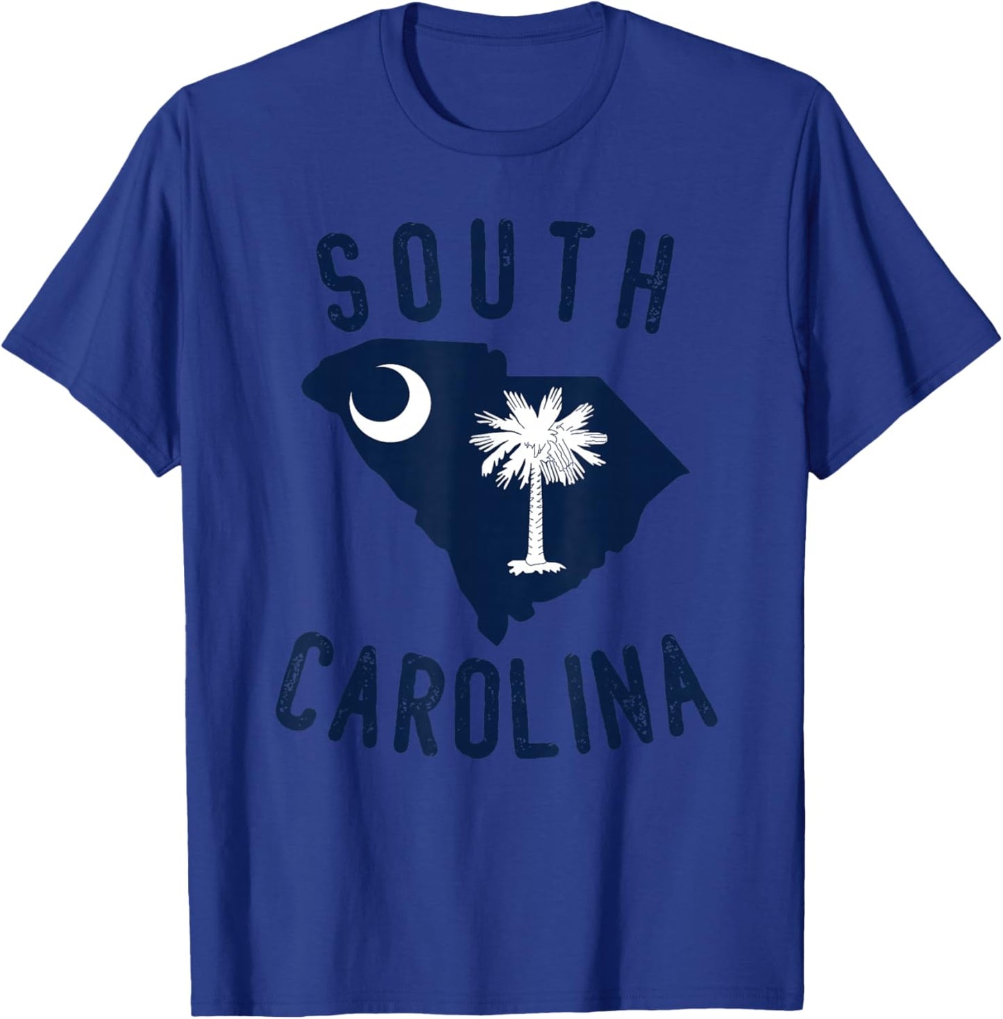 South Carolina State Flag Palmetto Tree Crescent Moon SC T-Shirt - T-Shirt | Royal