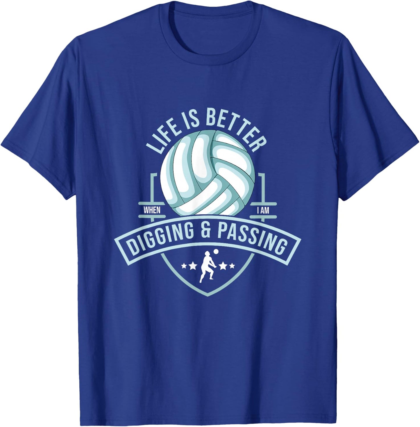 Libero Volleyball Training Design Defense Position T-Shirt - T-Shirt | Royal