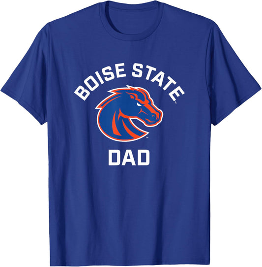 Boise State University BSU Broncos Arched Dad T-Shirt - T-Shirt | Royal