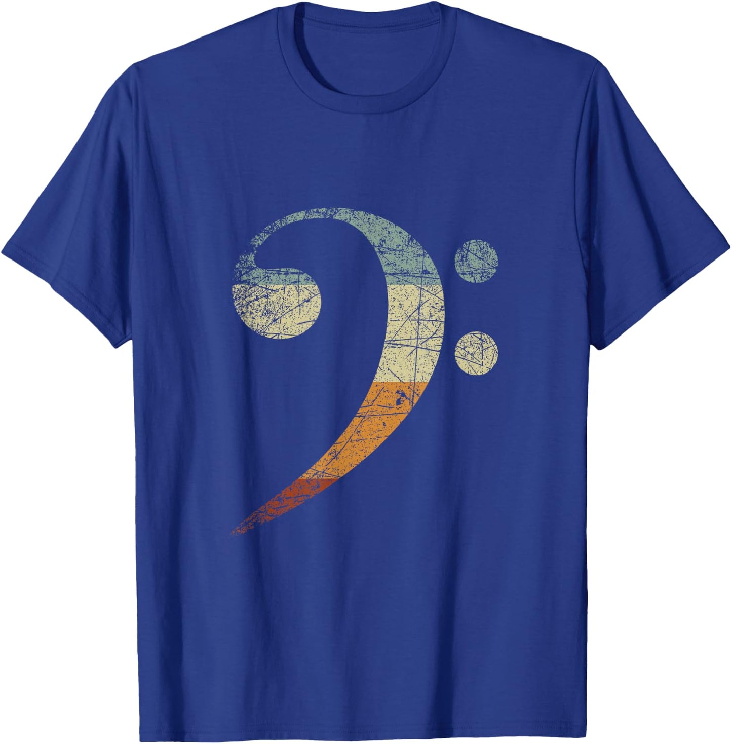 Treble Clef Retro Bass Clef T-Shirt - T-Shirt | Royal