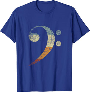 Treble Clef Retro Bass Clef T-Shirt - T-Shirt | Royal