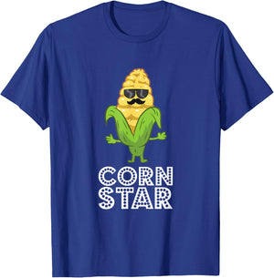 Funny Corn Star With Sunglasses Gift Corn Farmer T-Shirt - T-Shirt | Royal