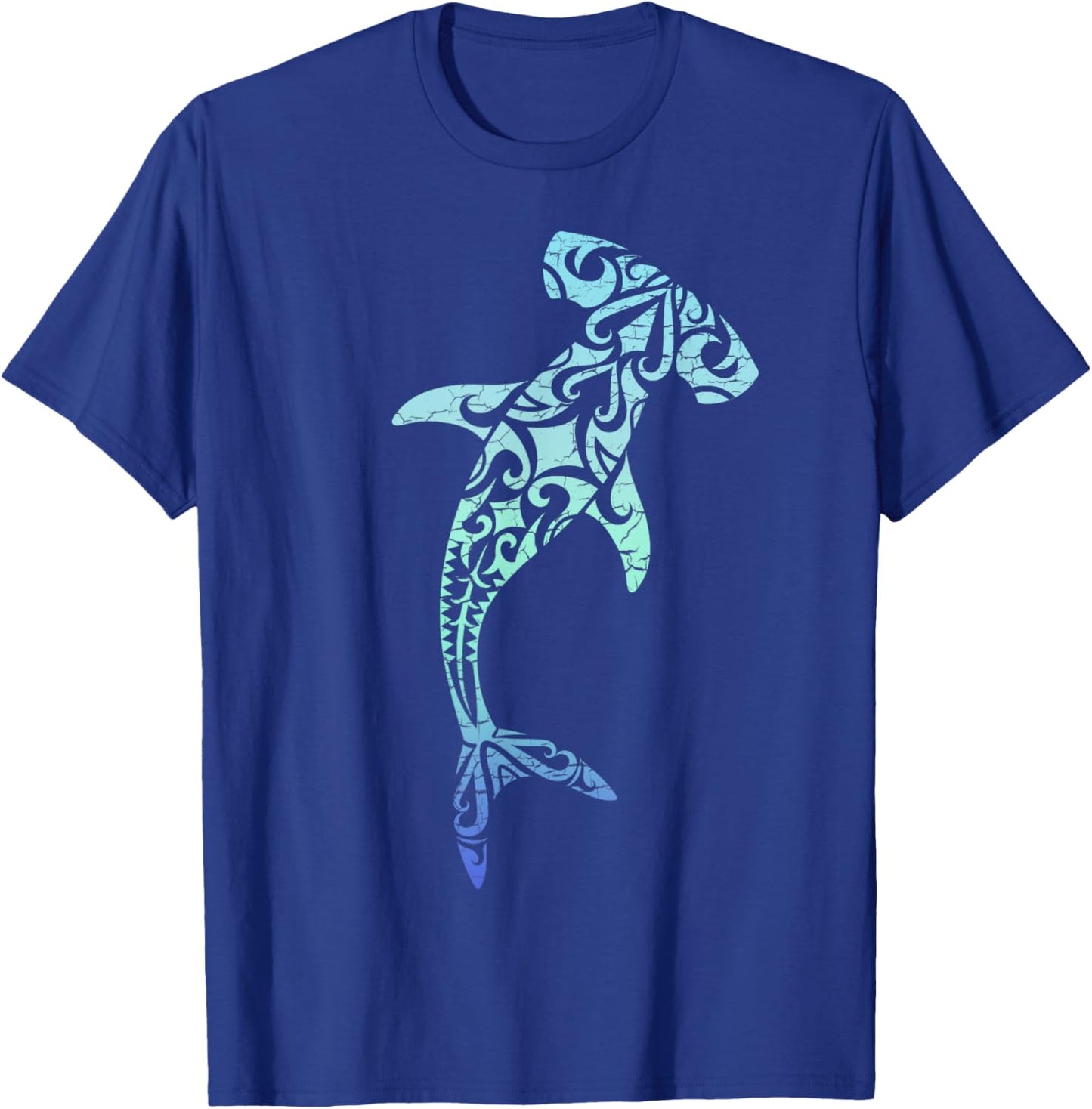 Hawaii Polynesian Tribal Hammerhead Shark Aloha State T-Shirt - T-Shirt | Royal