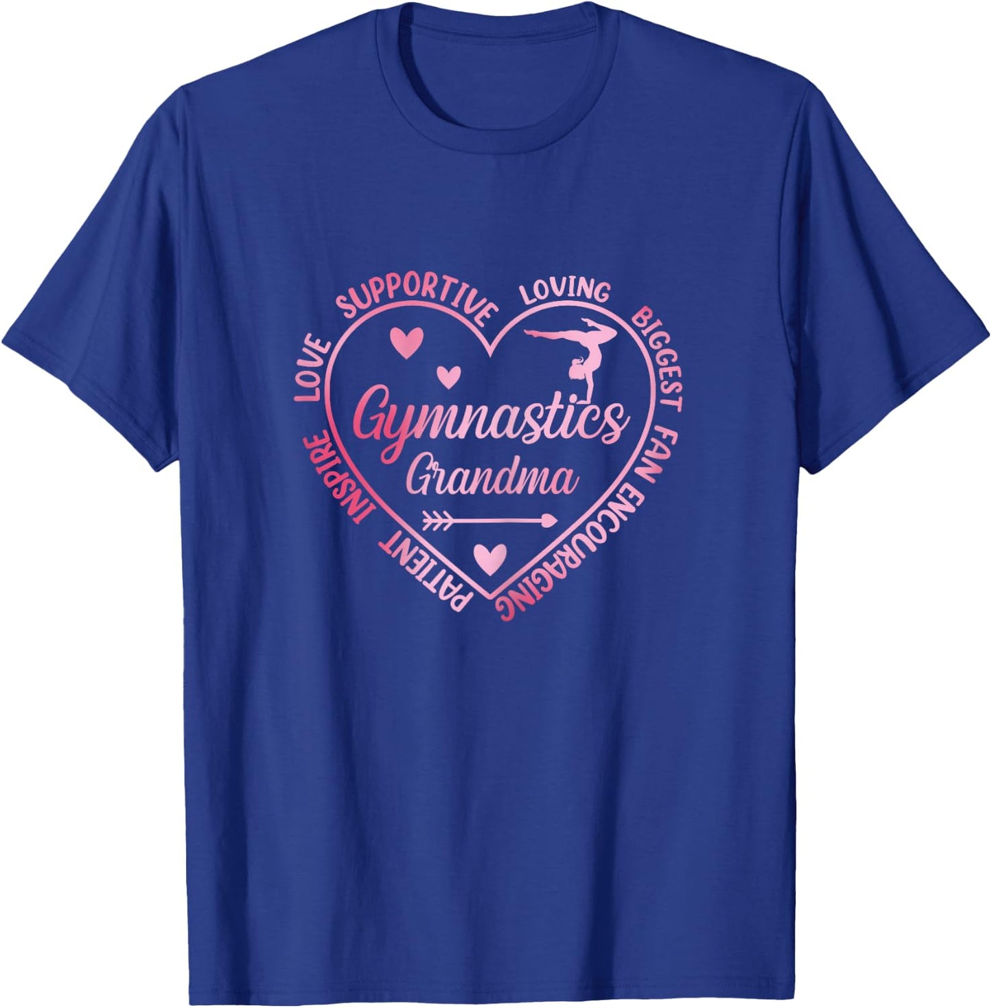 Gymnastics Grandma Heart Gymnast Grandma Matching Family T-Shirt - T-Shirt | Royal
