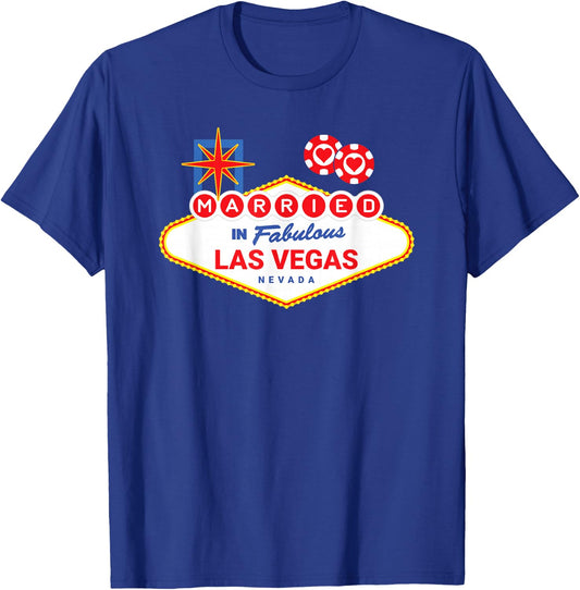 Las Vegas Wedding - Vegas Couple - Married in Vegas T-Shirt - T-Shirt | Royal