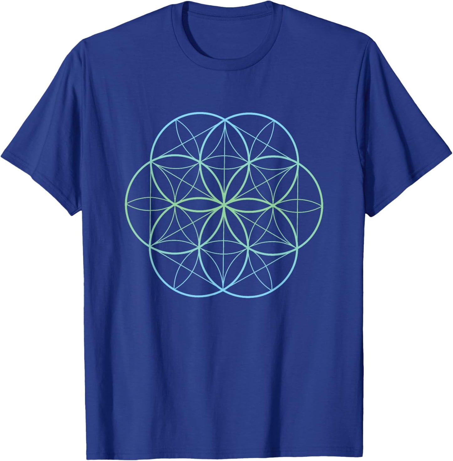 Flower of Life Holy Geometry Spiritual Clothing T-Shirt - T-Shirt | Royal