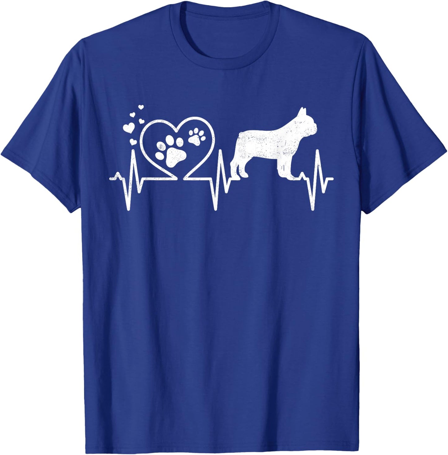 Frenchie French Bulldog Mom Mom Dad Heartbeat Women Kids T-Shirt - T-Shirt | Royal