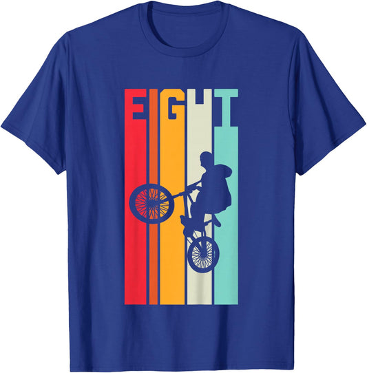 8 Year Old BMX Birthday Gift Party Boys Dirt Biking 8th T-Shirt - T-Shirt | Royal