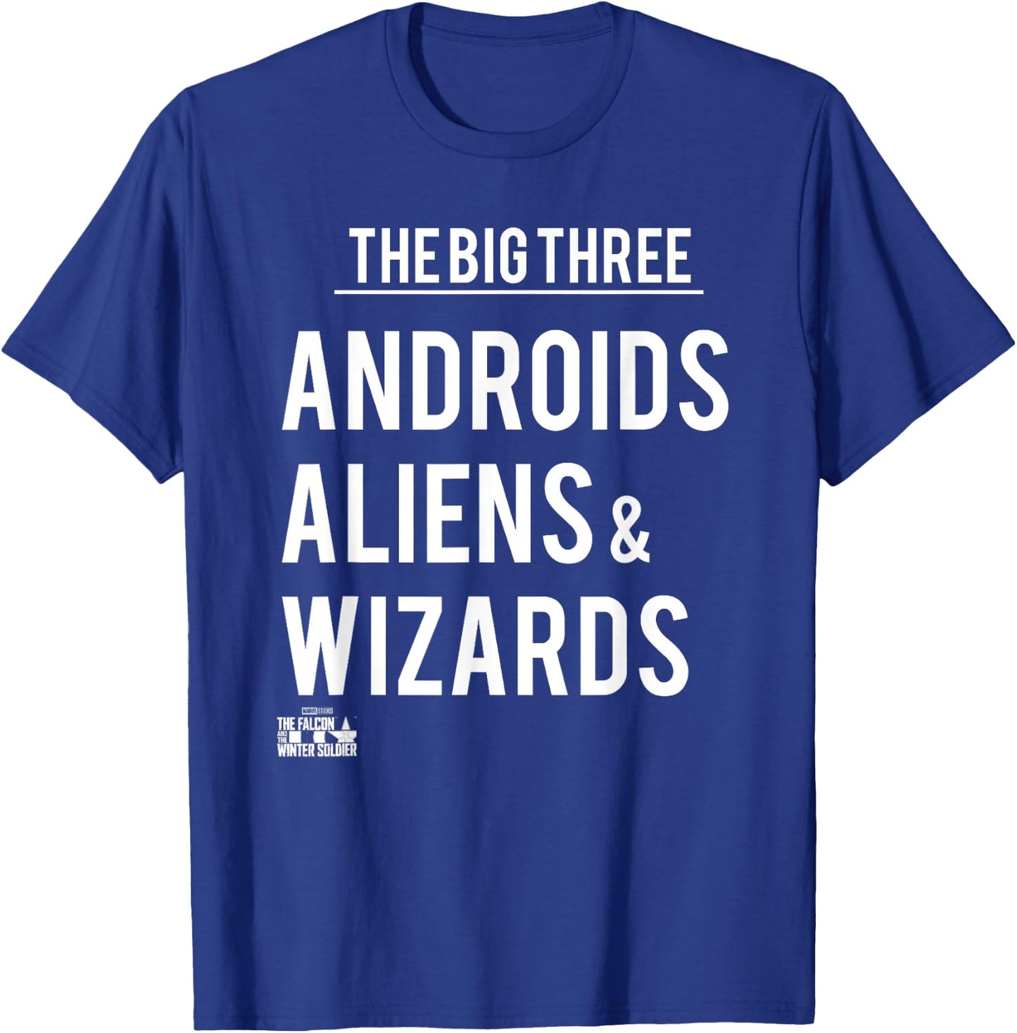 Marvel Falcon Winter Soldier Big 3 Androids Aliens & Wizards T-Shirt - T-Shirt | Royal