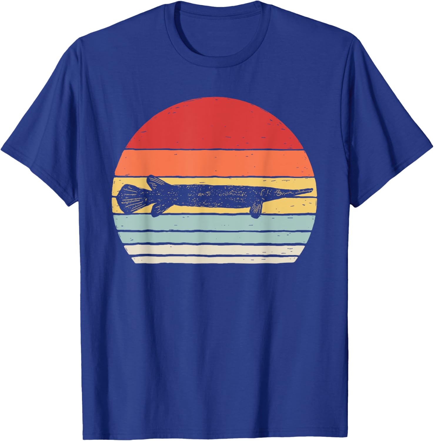 Catch Some Rays Vintage Retro Gar Fish Graphic - Black, Small T-Shirt - T-Shirt | Royal