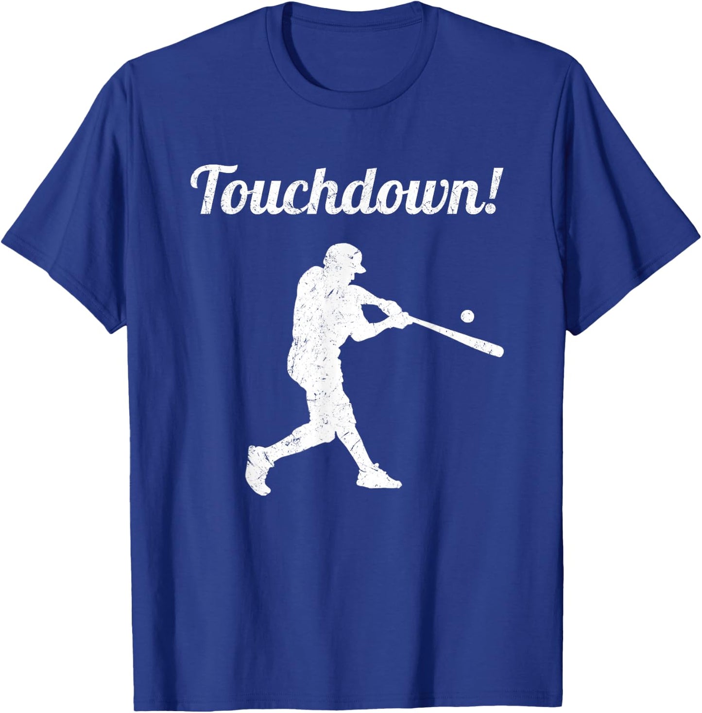 Touchdown Baseball Vintage Retro Baseball Player Gift T-Shirt - T-Shirt | Royal