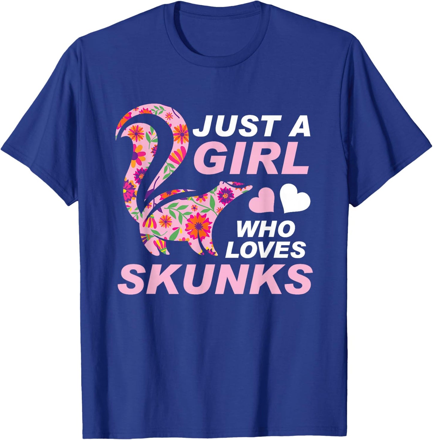 Just A Girl Who Loves Skunks Vintage Retro Skunk Gift T-Shirt - T-Shirt | Royal