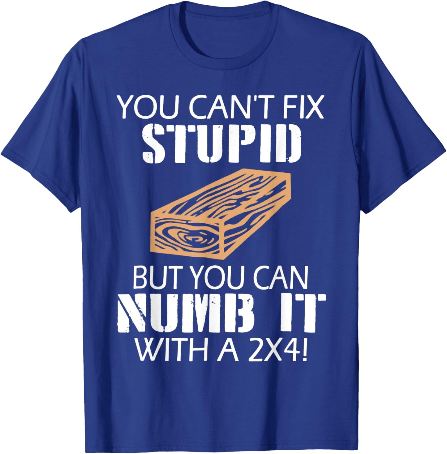 You Can't Fix Stupid But You Can Numb It with A 2x4 Funny T-Shirt - T-Shirt | Royal