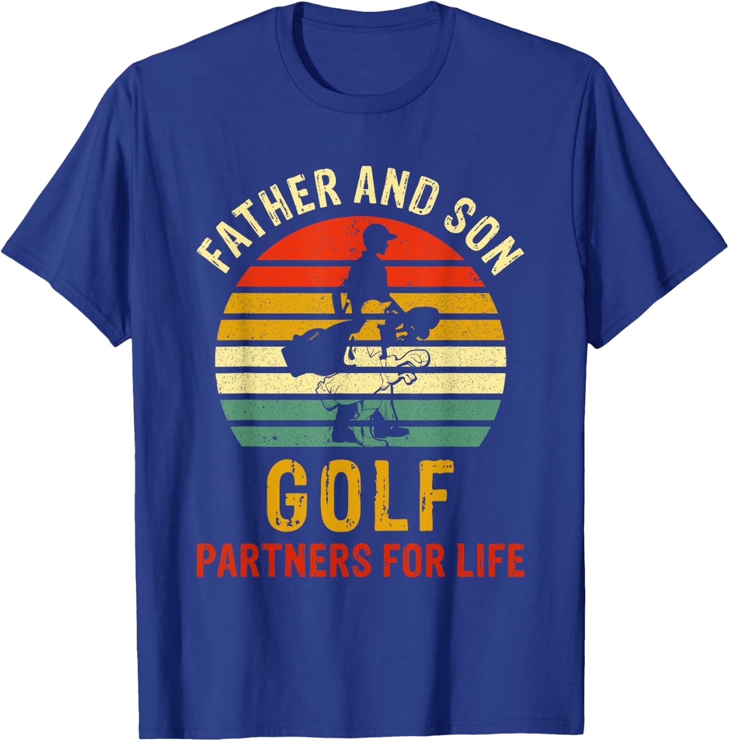 Vintage Dad And Son Golf Partners For Life Fathers Day T-Shirt - T-Shirt | Royal
