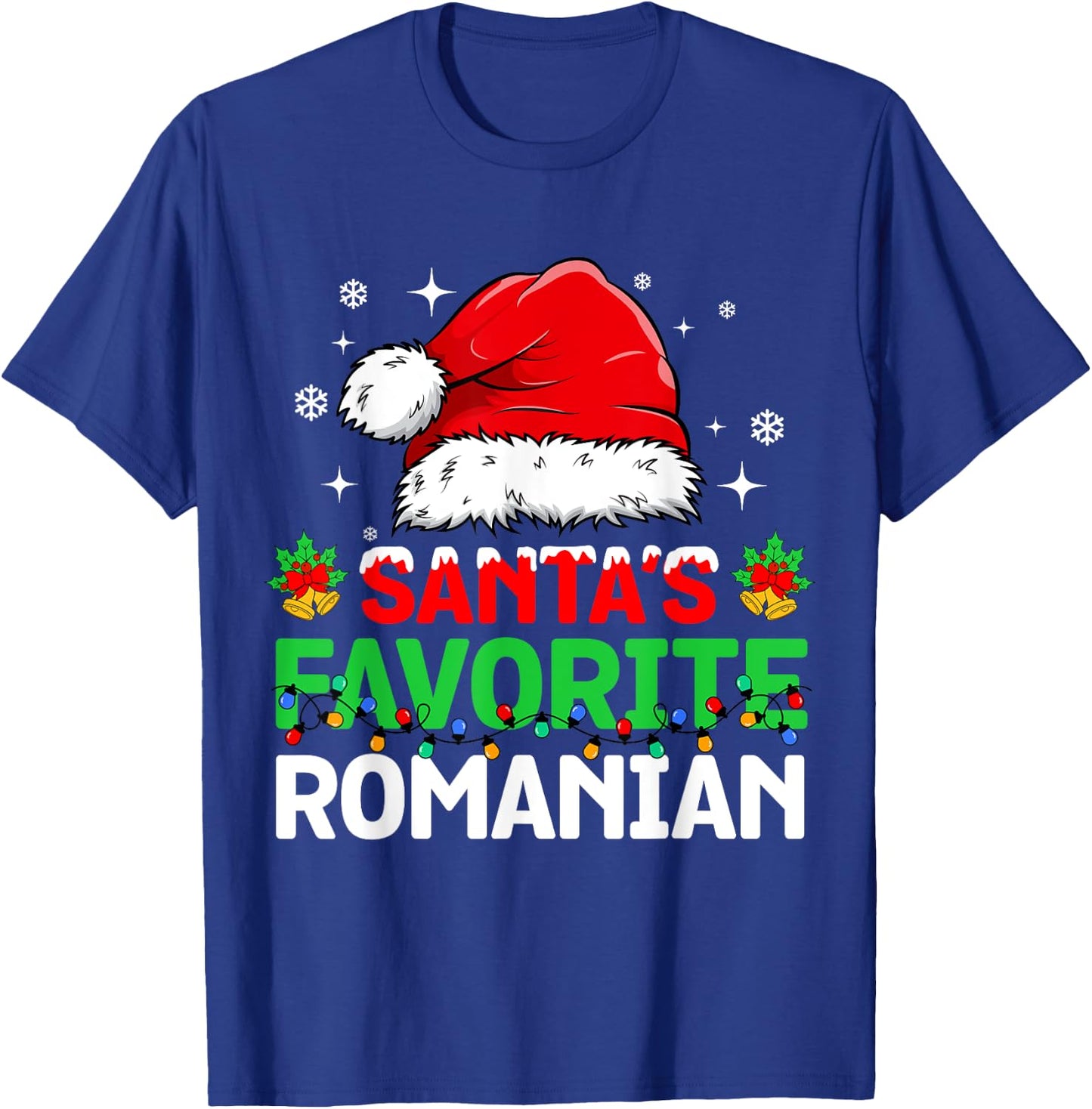 Santa's Favorite Romanian Christmas Family Matching T-Shirt - T-Shirt | Royal