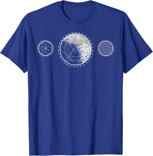 Sacred Geometry Moon for a Spiritual Zen Gothic Mandala T-Shirt - T-Shirt | Royal