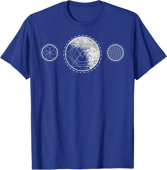 Sacred Geometry Moon for a Spiritual Zen Gothic Mandala T-Shirt - T-Shirt | Royal