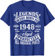 77th Birthday 77 Years Old Vintage Legends Born In 1948 T-Shirt - T-Shirt | Royal