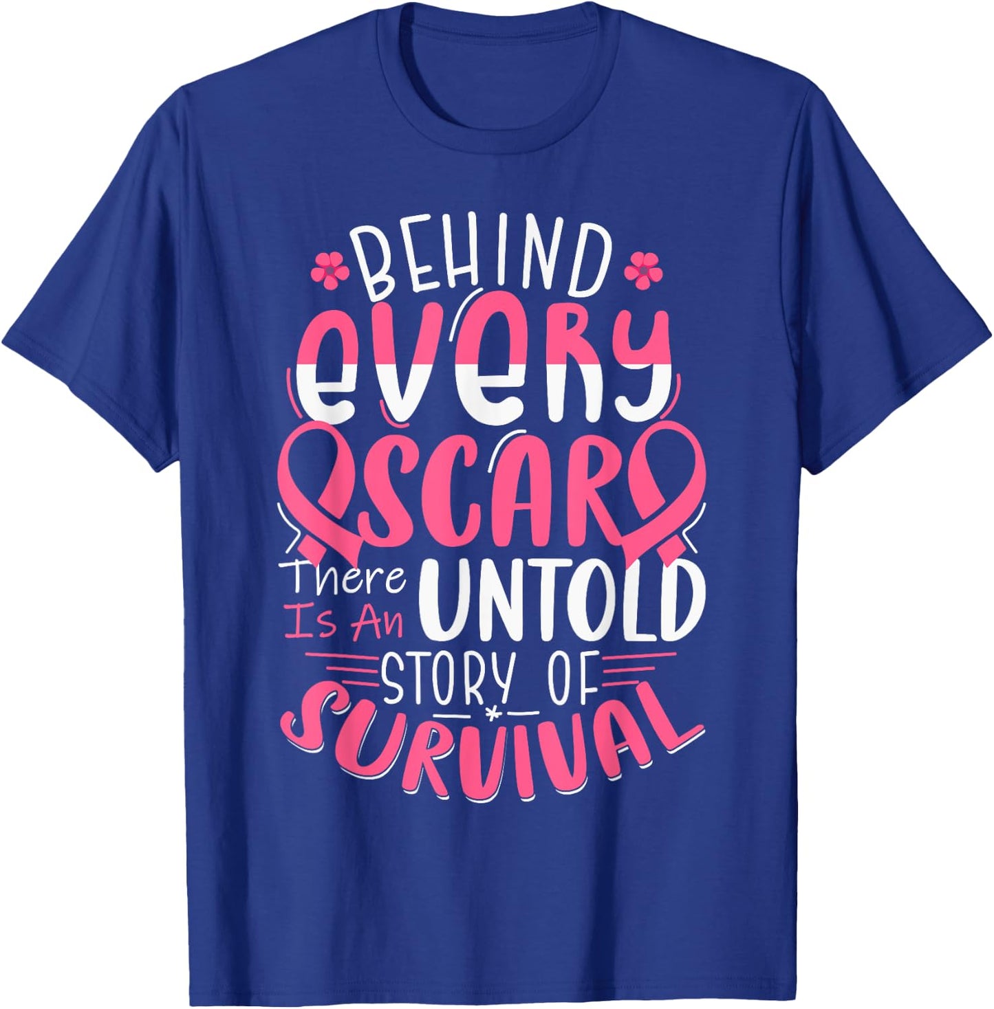 Breast Cancer Awareness Warrior Pink Ribbon Breast Cancer T-Shirt - T-Shirt | Royal