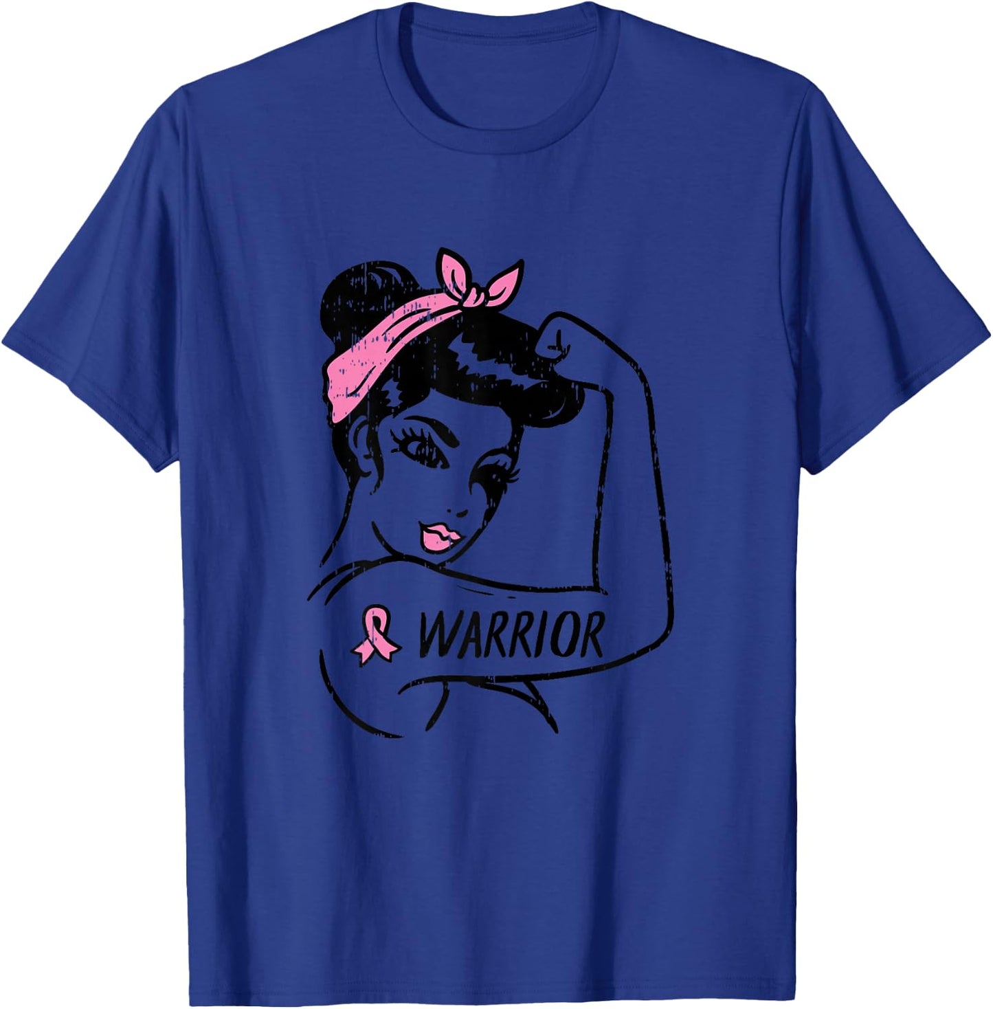 Fighting Breast Cancer Warrior Rosie Riveter Pink Women T-Shirt - T-Shirt | Royal