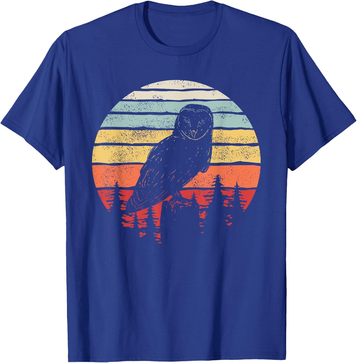 Vintage Retro Barn Owl Bird T-Shirt - T-Shirt | Royal