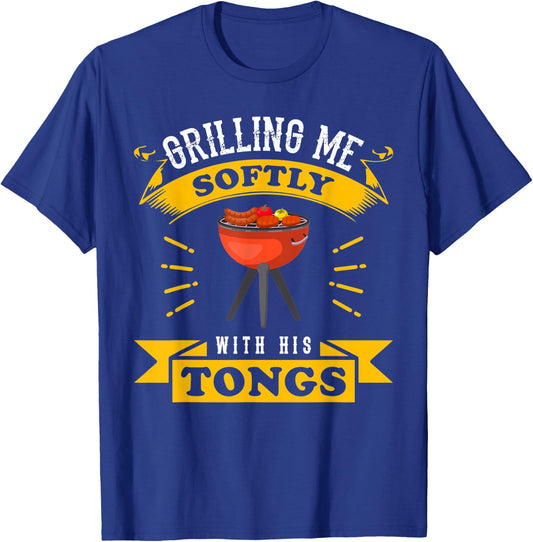 BBQ Grilling Me Softly Grillmaster BBQ Meat Lover Gift T-Shirt - T-Shirt | Royal