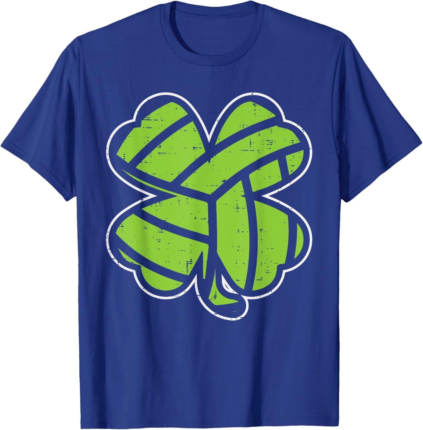 Volleyball Shamrock Clover St Patricks Day Lucky Sports Gift T-Shirt - T-Shirt | Royal
