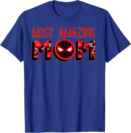 Marvel Mother's Day Spider-Man Most Amazing Mom Chest Logo T-Shirt - T-Shirt | Royal