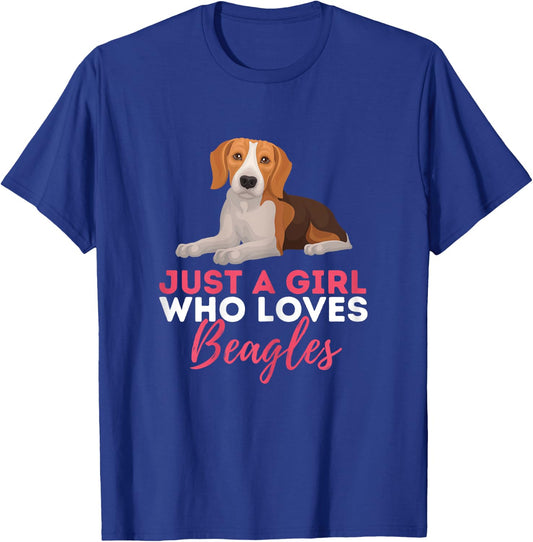 Just A Girl Who Loves Beagles - Beagle Dog Lover Pet Owner T-Shirt - T-Shirt | Royal