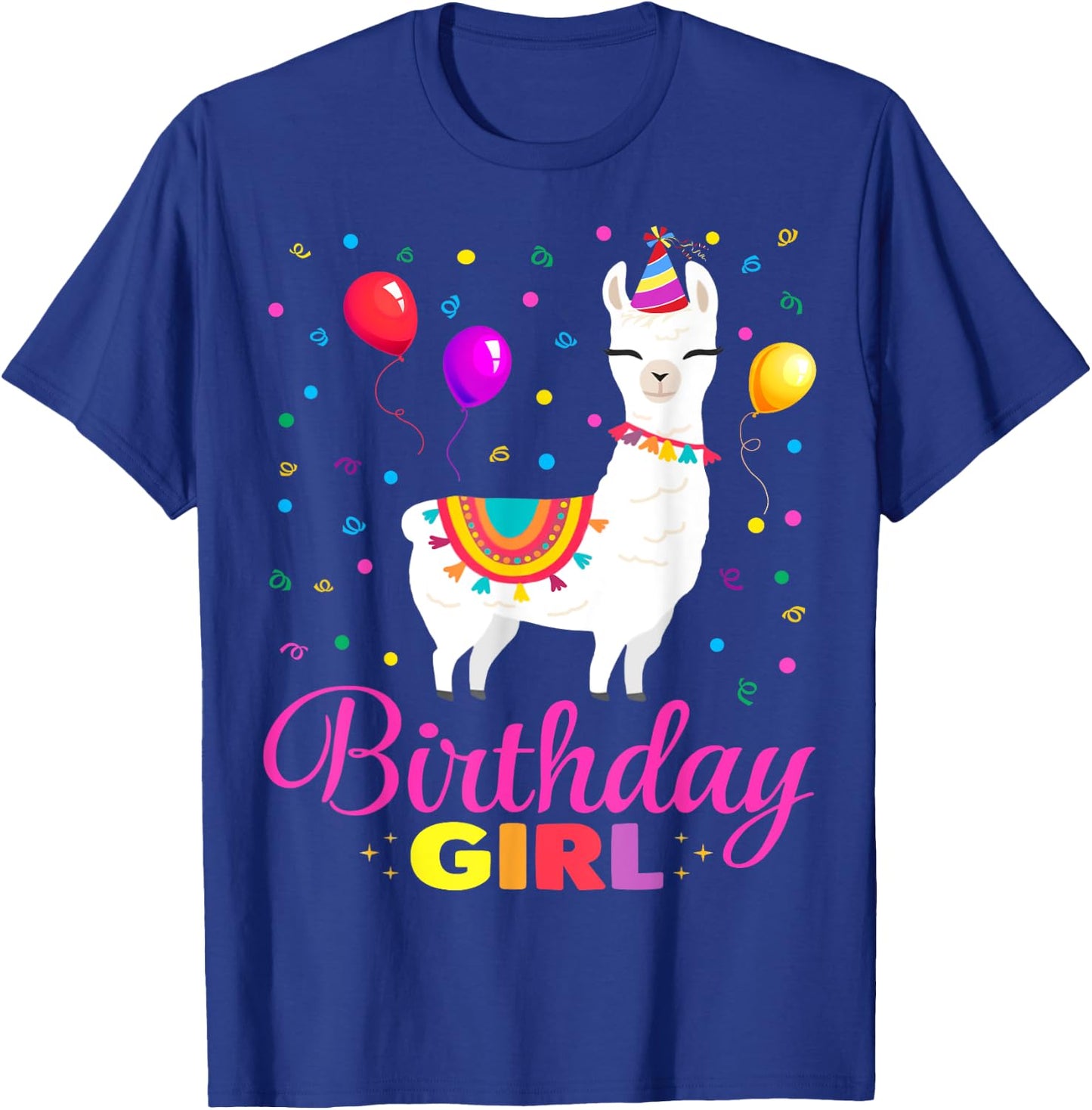 Cute Llama Shirt Party Animal Funny Gift Birthday Girl T-Shirt - T-Shirt | Royal
