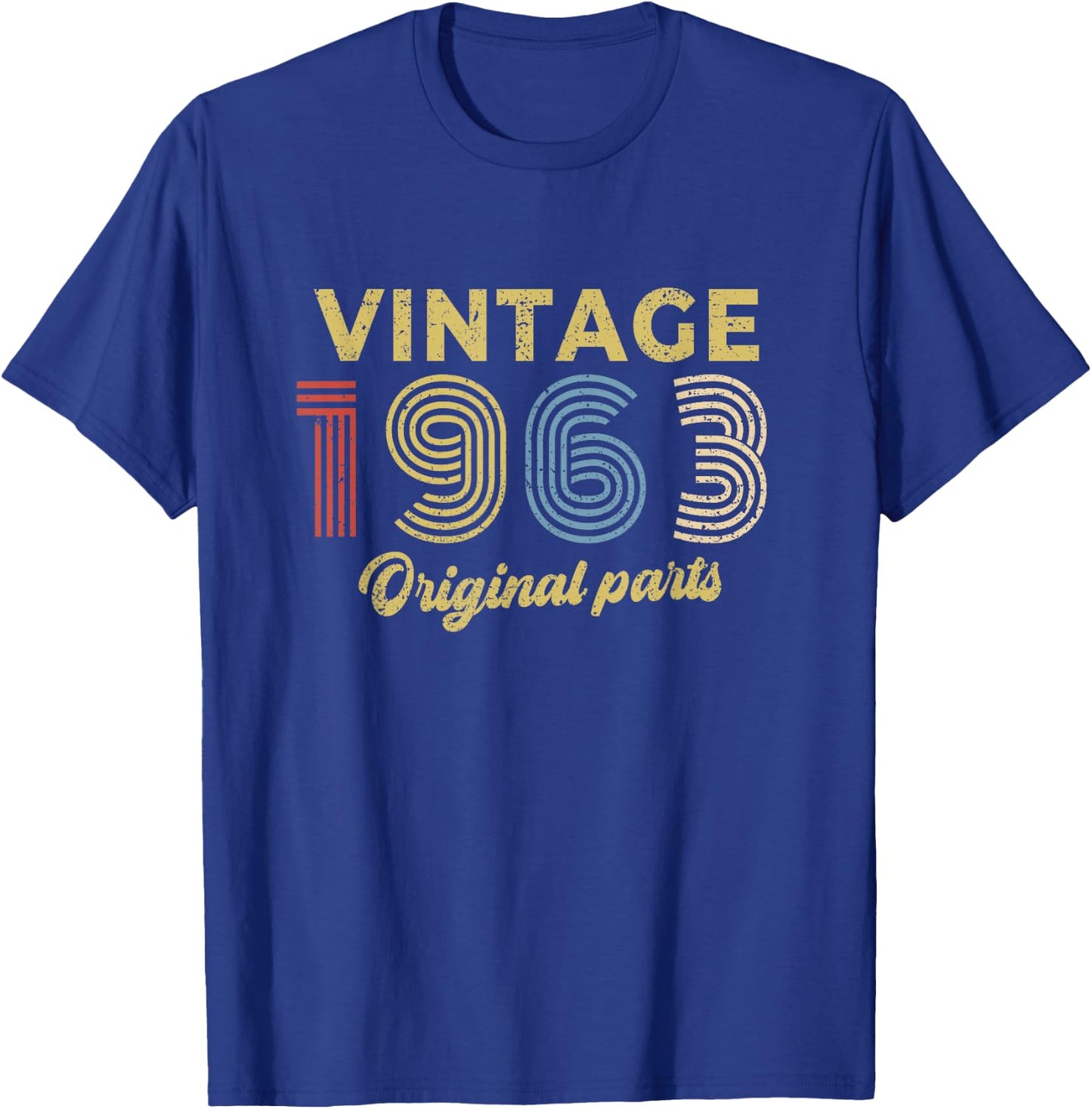 1963 Birthday Gift Retro Birthday Vintage 1963 Original Part T-Shirt - T-Shirt | Royal