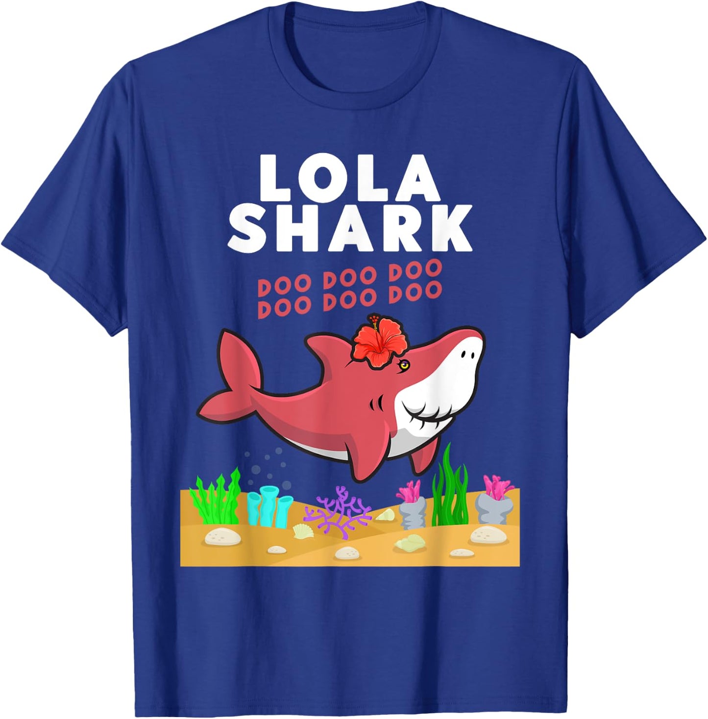 Promoted to Lola Shark Cute Grandmother Gift Filipino T-Shirt - T-Shirt | Royal