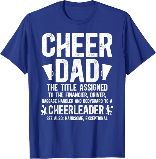 Cheer Dad Definition Cheerleading Dad of A Cheerleader Dad T-Shirt - T-Shirt | Royal