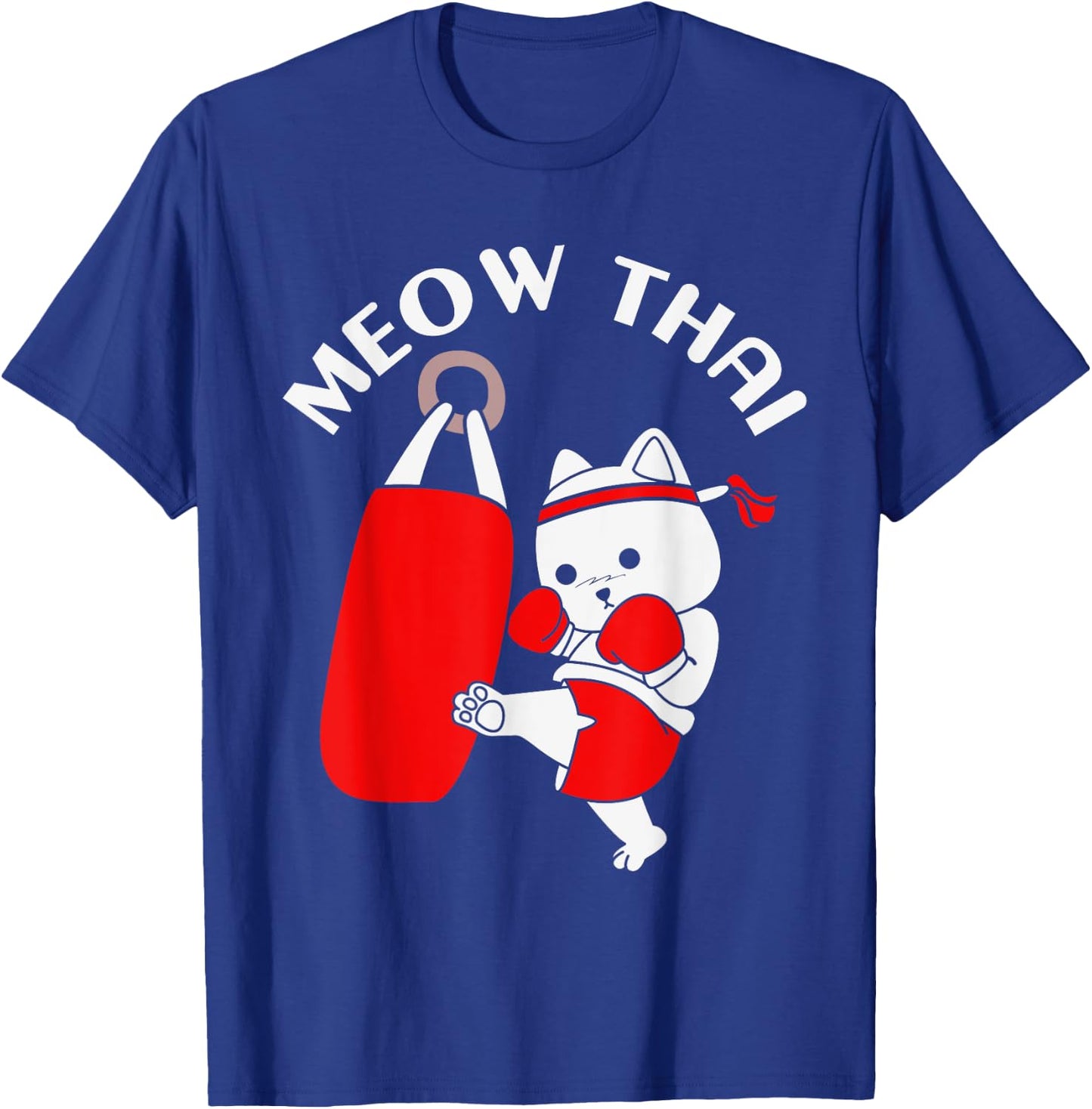Muay Thai Cat Meow Thai Men Women Girls Kids T-Shirt - T-Shirt | Royal