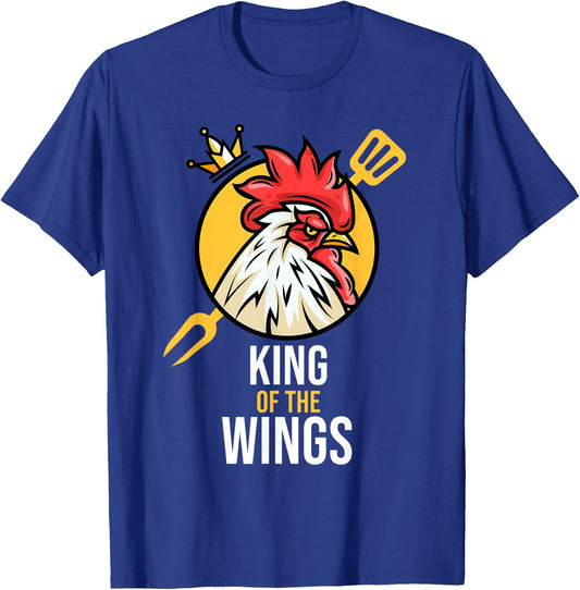 Funny Chicken King Wings Fans BBQ Drumstick Gift T-Shirt - T-Shirt | Royal