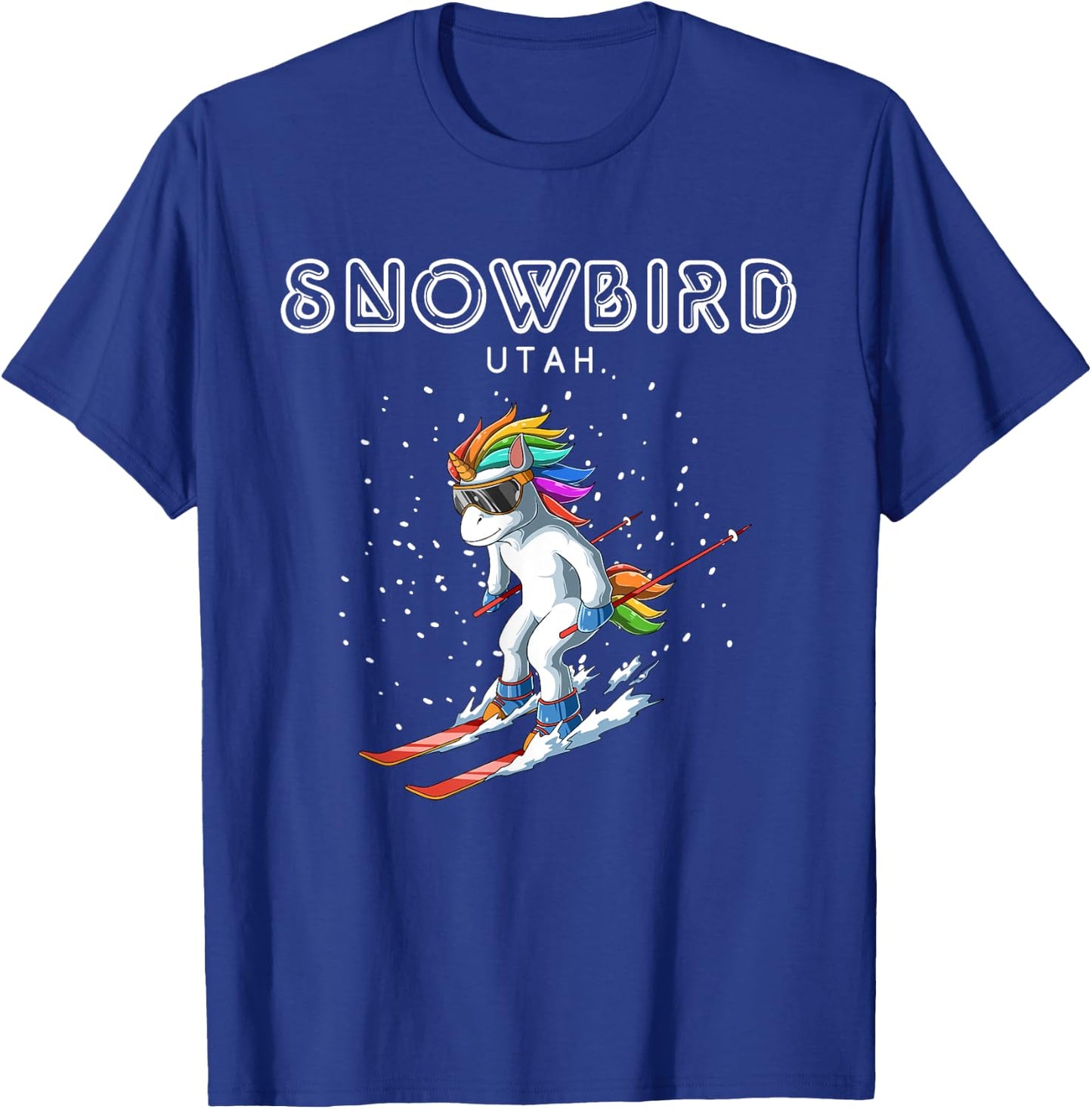 Snowbird Utah - Unicorn USA Ski Retro Gift T-Shirt - T-Shirt | Royal